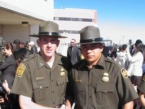 Bryan Gonzalez (r) graduates from the Border Patrol Academy (Image courtesy Bryan Gonzalez via ACLU-NM)