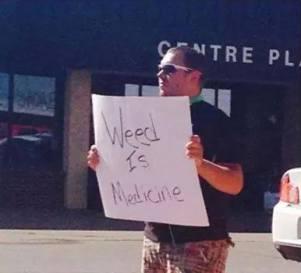 South Dakota medical marijuana and hemp protest organizer Cody Gardner in downtown Huron. (Facebook)