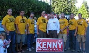 Jim Kenny with firefighters (jimkenny.org)