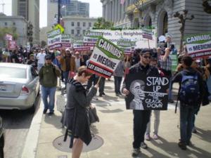 protest against federal medical marijuana crackdown, San Francisco, April 2012