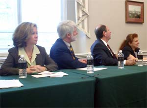 Siobhan Reynolds (left) at 2004 Congressional briefing, with Dr. Frank Fisher, Ron Libby and Maia Szalavitz (photo courtesy PRN)
