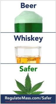 Massachusetts legalizers roll out a St. Patrick's Day-themed ad. 