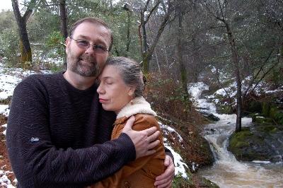 Dr. Marion Fry with longtime partner, attorney, Dale Schafer at their home near Sacramento. (Photo by Sharon Letts)