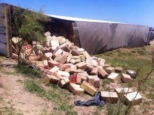 Part of the 25 tons of marijuana seized from one truck this week by the Mexican Army. (cen.mx)