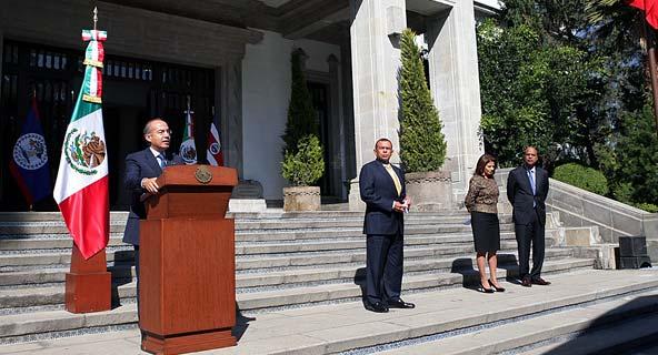 outgoing Mexican president Calderon with the presidents of Belize, Costa Rica and Honduras (presidencia.gob.mx)
