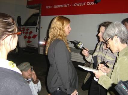 Dale Jones speaks with reporters Tuesday night
