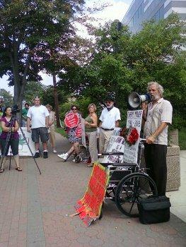 John Ray Wilson demonstration, 2009 (courtesy CMMNJ)
