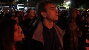 Mikki Norris and Chris Conrad at Thursday's rally and concert in Macarthur Park (courtesy HCLU)